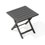 Table basse de jardin pliante marius (43x43 cm) en aluminium - gris anthracite Table basse de jardin pliante marius (43x43 cm) en aluminium - gris anthracite