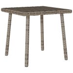 Table basse de jardin - rectangulaire - gris - 40x40x37 cm - r�sine tress�e et acier