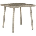 Table basse de jardin - rectangulaire - r�sine tress�e - acier enduit de poudre - gris clair