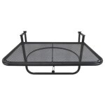 Table basse jardin suspendue balcon r�glable hauteur 60x565x45 cm m�tal noir id�ale terrasse ext�rieur ...