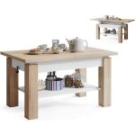 Table basse jimmy bois / blanc relevable + extensible jusqua 150 cm Table basse jimmy bois / blanc relevable + extensible jusqua 150 cm