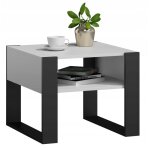Table basse kaja blanc / noir - table de salon carrée avec étagère - 60 x 63. 6 x 50 cm Table basse kaja blanc / noir - table de salon carrée avec étagère - 60 x 63. 6 x 50 cm