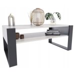 Table basse kaja blanc - noir - table de salon style contemporain - 120 x 63. 6 x 50 cm Table basse kaja blanc - noir - table de salon style contemporain - 120 x 63. 6 x 50 cm