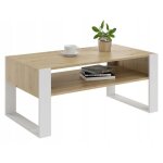 Table basse kaja chêne artisan - blanc - table de salon style contemporain - 120 x 63. 6 x 50 cm Table basse kaja chêne artisan - blanc - table de salon style contemporain - 120 x 63. 6 x 50 cm