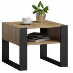 Table basse kaja - noir - table de salon carrée avec étagère - 60 x 63. 6 x 50 cm Table basse kaja - noir - table de salon carrée avec étagère - 60 x 63. 6 x 50 cm