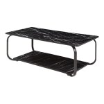 Table basse kolta 120 x 60 x 43 cm aspect marbre noir