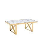 Table basse levanto ? gold & marbre blanc ? 120x60x45 cm