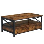 Table basse marron rustique style loft 100 x 55 x 47 cm inspiration maison du monde casa alinea redoute ...