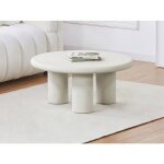 Table basse en mdf - effet bton blanc cass - marelna