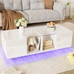Table basse moderne blanc led verre rangement charge de 60 kg 120x50x385 cm bureau surbrillance Table basse moderne blanc led verre rangement charge de 60 kg 120x50x385 cm bureau surbrillance