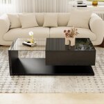 Table basse moderne avec led table basse de salon en verre avec tiroir grand coffee table charge 30kg ... Table basse moderne avec led table basse de salon en verre avec tiroir grand coffee table charge 30kg ...