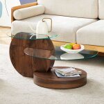 Table basse moderne minimaliste en verre tremp design multicouche matriau mdf de comme support table ...