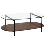 Table basse moderne ovale l 120 cm en verre transparent - oviala