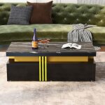 Table basse moderne avec plateau brillant et 2 tiroirs en bois plateau de table marbré100 * 50 * 40 cm ... Table basse moderne avec plateau brillant et 2 tiroirs en bois plateau de table marbré100 * 50 * 40 cm ...