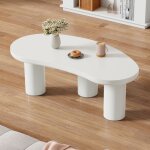 Table basse moderneplateau laqu mdftable dappoint irrguliremeuble salon 107x57x405cm blanc
