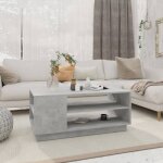 Table basse moderne - vidaxl - gris b�ton - 102x55x43 cm - bois ding�nierie - espace de rangement - facile ...