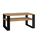 Table basse modi artisan chêne / noir avec étagère - table moderne pour salon - style industriel Table basse modi artisan chêne / noir avec étagère - table moderne pour salon - style industriel