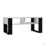 Table basse modi ii - blanc / noir avec étagère - table de salon moderne - style industriel Table basse modi ii - blanc / noir avec étagère - table de salon moderne - style industriel