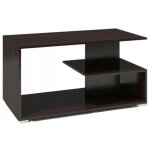 Table basse nina wengé - table de salon carrée avec 2 étagères - 100 x 50 x 55 cm Table basse nina wengé - table de salon carrée avec 2 étagères - 100 x 50 x 55 cm