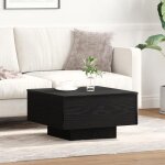 Table basse - noir - 55x55 cm - bois - finition mate - design contemporain