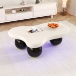 Table basse noire et blanche style nuage avec �clairage led 16 couleurs tables basses de salon moderne ...