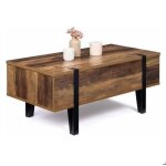 Table basse - rectangulaire - bois / effet mtal - relevable - style industriel