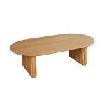 Table basse oblongue bois dhva placage chne - l 122 x p 65 x h 35 cm - gabrielle