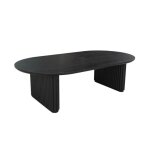 Table basse ovale bois dhva placage chne noir - l 122 x p 65 x h 35 cm - gabrielle
