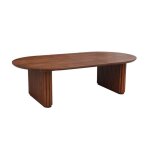Table basse oblongue bois dhva placage chne teinte noyer - l 122 x p 65 x h 35 cm - gabrielle