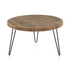 Table basse en orme avec pieds en m�tal - ref. 8412