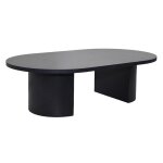 Table basse ovale 120 cm moderne effet bois noir - oviala Table basse ovale 120 cm moderne effet bois noir - oviala