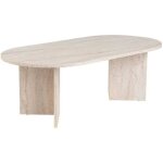 Table basse ovale en aggloméré coloris travertin l119 cm - iris Table basse ovale en aggloméré coloris travertin l119 cm - iris