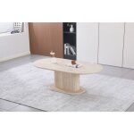 Table basse ovale - effet travertin beige - bois mdf - lise Table basse ovale - effet travertin beige - bois mdf - lise