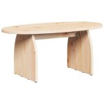 Table basse ovale en pin massif - vidaxl - 80x40x35 cm - marron - pin massif - design rustique - usage ...