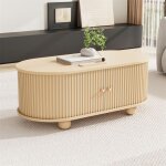 Table basse ovale avec rangement table basse bois ch�ne salon avec porte coulissante table basse vintage ...