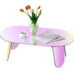 Table basse ovale salon - meuble en acrylique moderne design - table dappoint décoratif avec 4 pied - ... Table basse ovale salon - meuble en acrylique moderne design - table dappoint décoratif avec 4 pied - ...