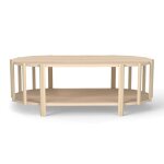 Table basse ovale - shipenophy - 119cm - rangement int�gr� - design moderne - bois naturel