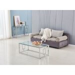Table basse sophie pieds chromé 120 cm Table basse sophie pieds chromé 120 cm