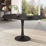 Table basse plateforme mdf noir table extensible design ovale salon
