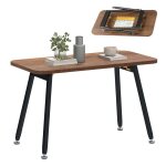 Table basse pliante balconera 80x40x45cm - sans installation - noyer - multi - usages