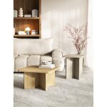 Table basse ? qubeo ? 60 cm ? carr�e ? ch�ne effet bois ? pi�tement en croix