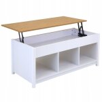 Table basse avec rangement plateau relevable et extensible Table basse avec rangement plateau relevable et extensible