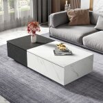 Table basse ronde 80 x 80 x 45 cm avec étagère table dappoint ronde pour canapé pieds en métal veinage ... Table basse ronde 80 x 80 x 45 cm avec étagère table dappoint ronde pour canapé pieds en métal veinage ...