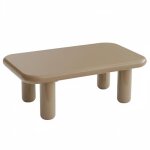 Table basse rectangulaire 100 cm en mdf effet laqu� taupe - oviala