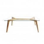 Table rectangulaire - 110 x 60 x 45 cm - bois - transparent Table rectangulaire - 110 x 60 x 45 cm - bois - transparent