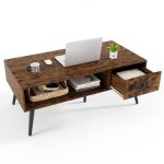Table basse rectangulaire costway tiroir etagère de rangement ouverte table salon 109x55cm pour chambre ... Table basse rectangulaire costway tiroir etagère de rangement ouverte table salon 109x55cm pour chambre ...