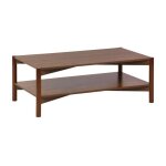 Table basse rectangulaire décor bois double plateau 110cm noyer - harmony Table basse rectangulaire décor bois double plateau 110cm noyer - harmony