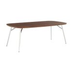 Table basse rectangulaire pieds chrom�s et d�cor bois noyer 120cm