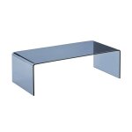 Table basse rectangulaire en verre tremp� 110cm bleu gris - glintz