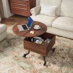 Table basse rglable en hauteur avec roulettes - vowner - espace de rangement cach pour salon et bureau ...